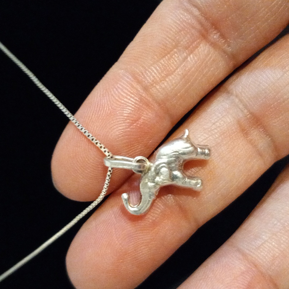 925 elephant pendant on chain - Picture 3 of 10